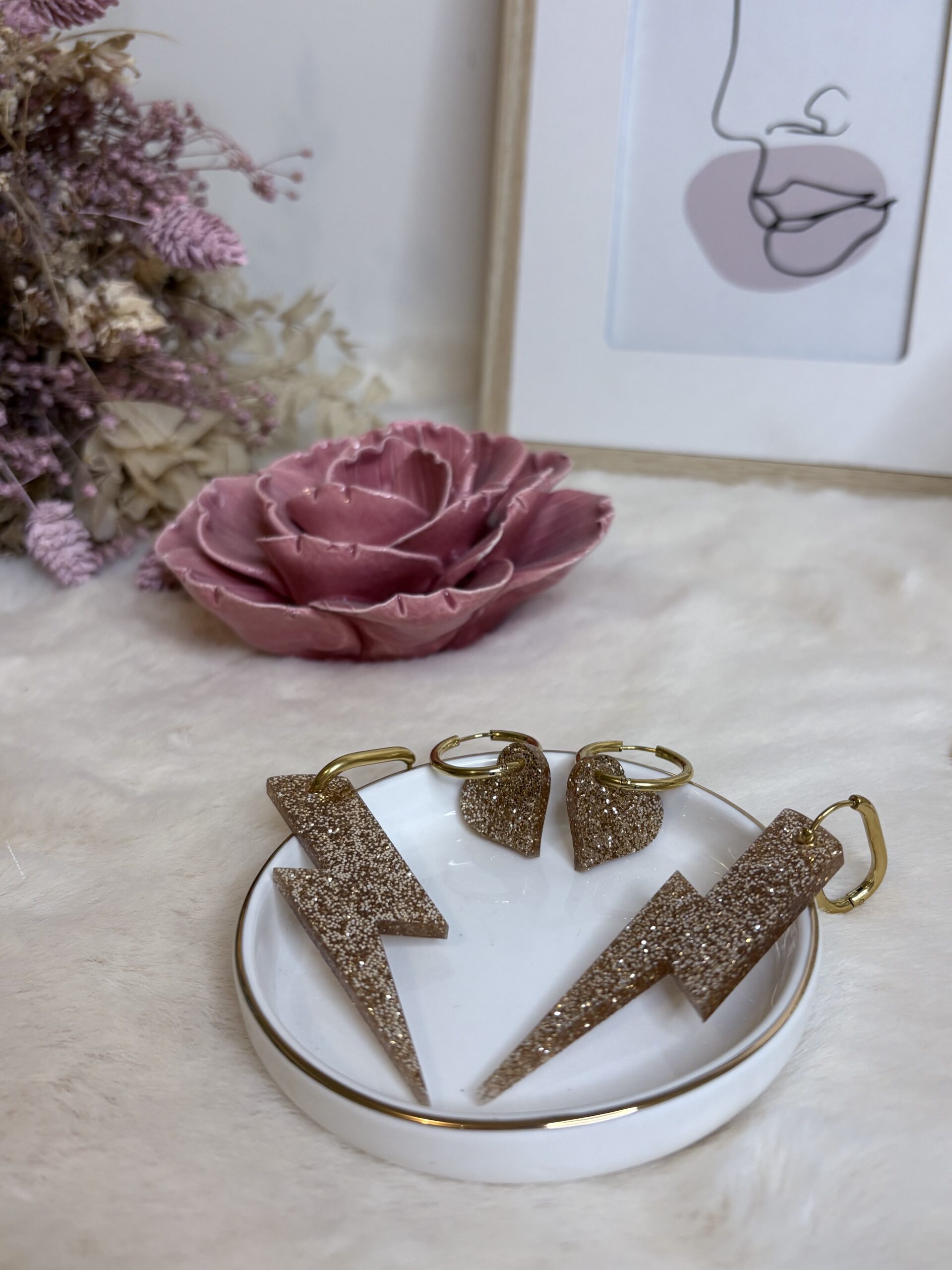 Créoles Coeurs et Éclairs